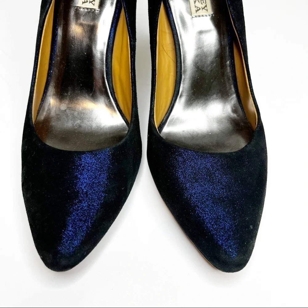 Badgley Mischka | Vision Blue Metallic Point Toe Stiletto Heel Pumps